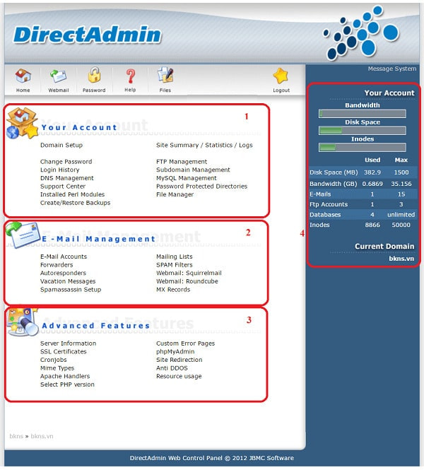 Gdata - [Hướng dẫn] Cách sử dụng host DirectAdmin cơ bản khi đăng ký dịch vụ Server tại Gdata (2)