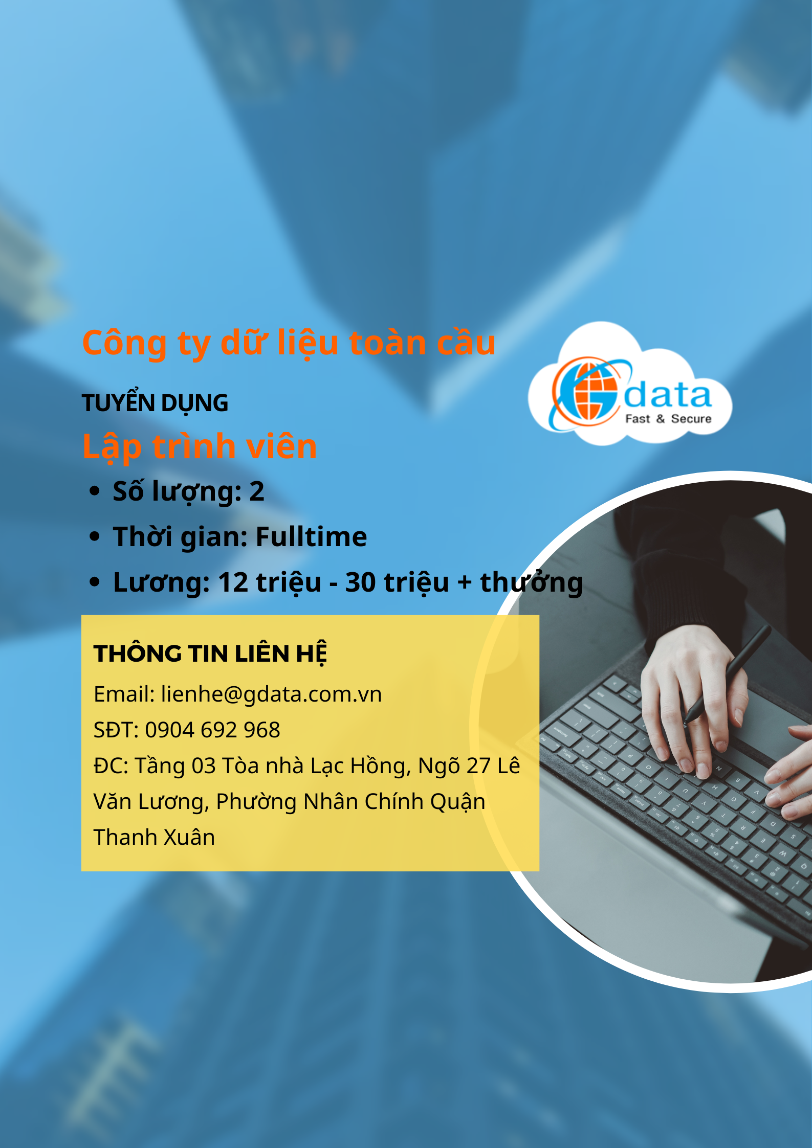 Gdata | Tuyển dụng LẬP TRÌNH PYTHON