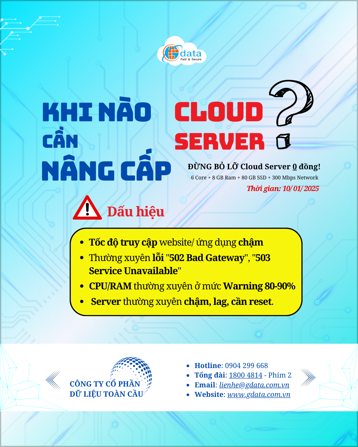 Khi nào nâng cấp Cloud Server